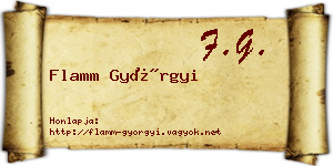 Flamm Györgyi névjegykártya